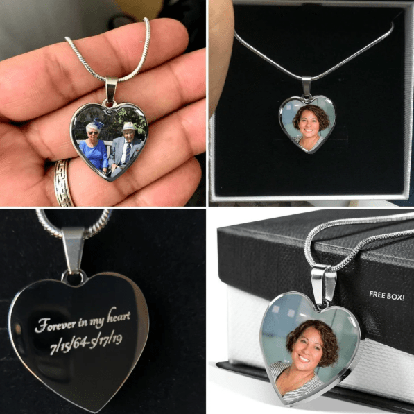 Photo Memorial Heart Necklace