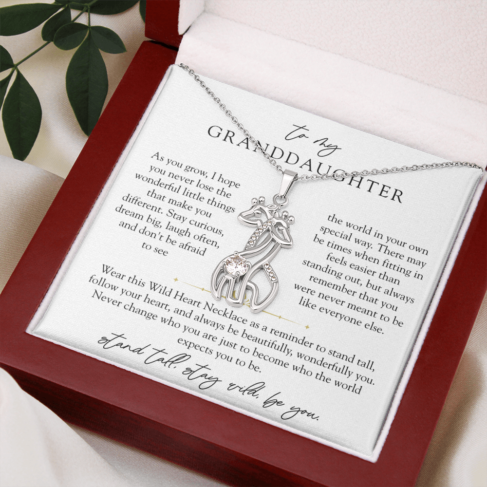 Granddaughter Wild Heart Giraffe Necklace