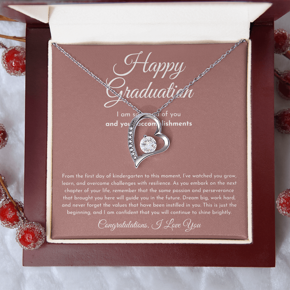 Happy Graduation (I Am So Proud) Forever Love Necklace
