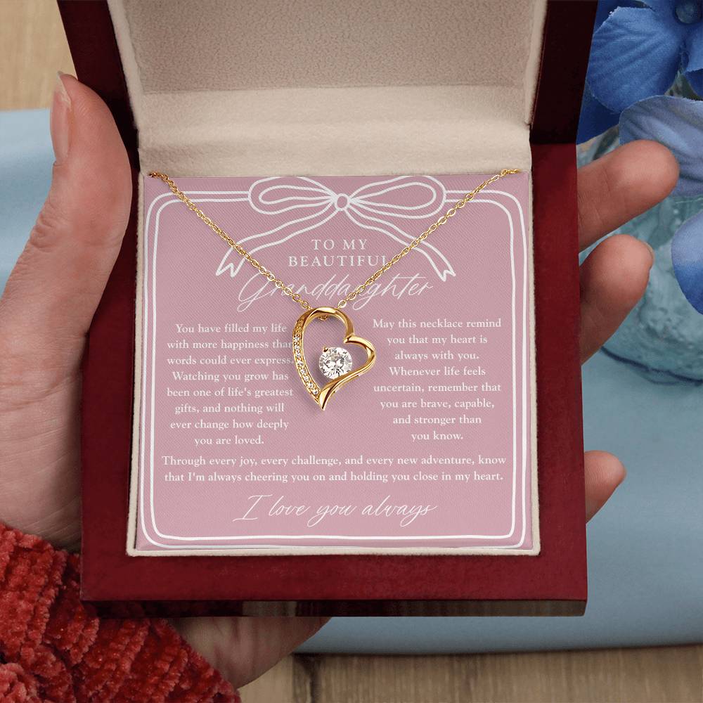 To My Granddaughter | My Heart is Always With You Necklace Blush