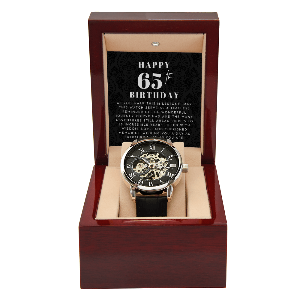 Happy 65th Birthday Gift Skeleton Watch