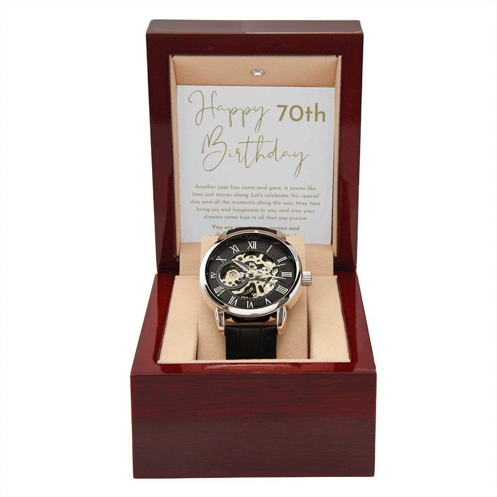 Happy 70th Birthday Gift Skeleton Watch