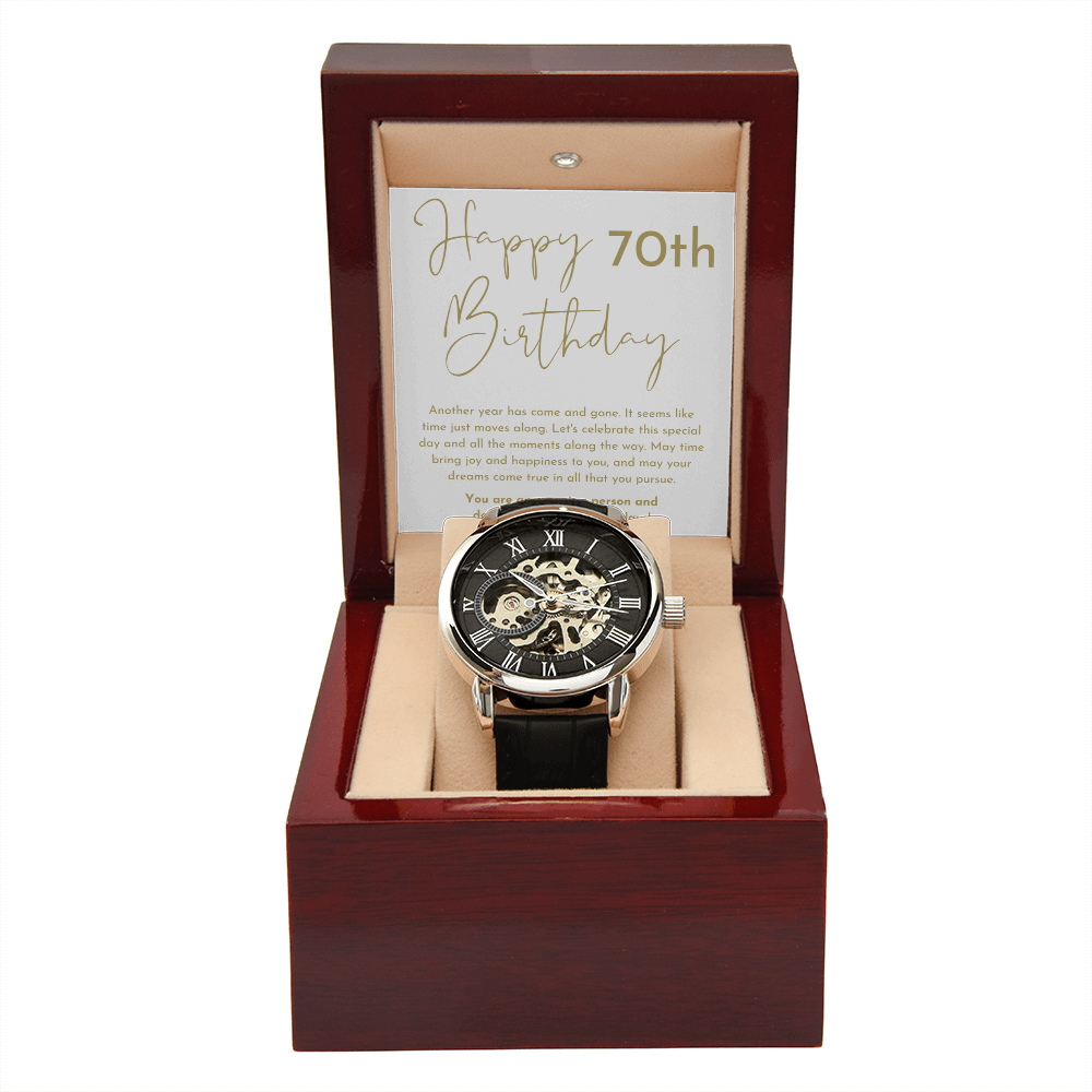 Happy 70th Birthday Gift Skeleton Watch