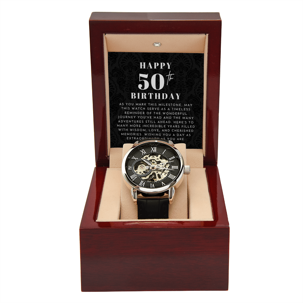 Happy 50th Birthday Skeleton Watch
