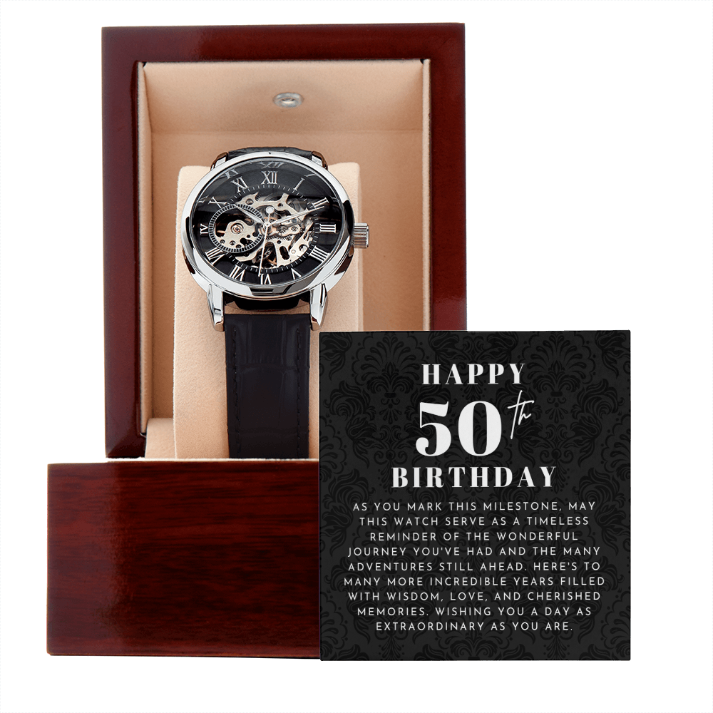 Happy 50th Birthday Skeleton Watch