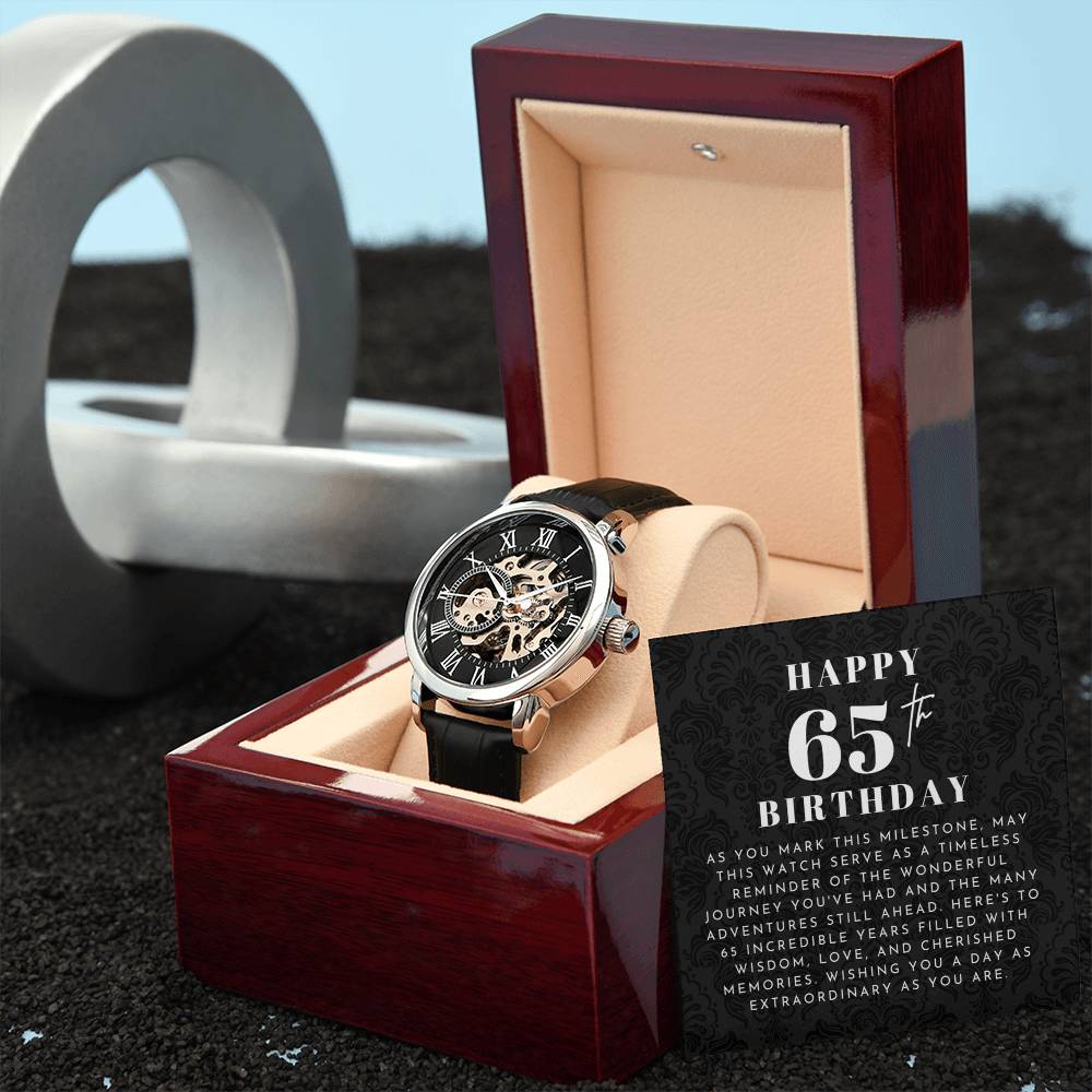Happy 65th Birthday Gift Skeleton Watch