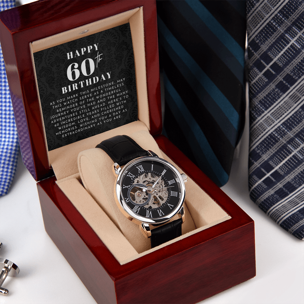 Happy 60th Birthday Skeleton Watch