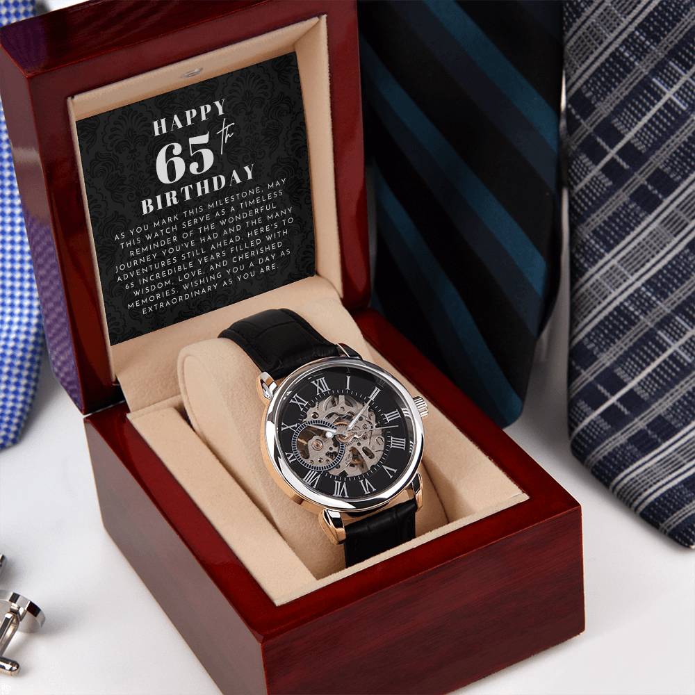 Happy 65th Birthday Gift Skeleton Watch