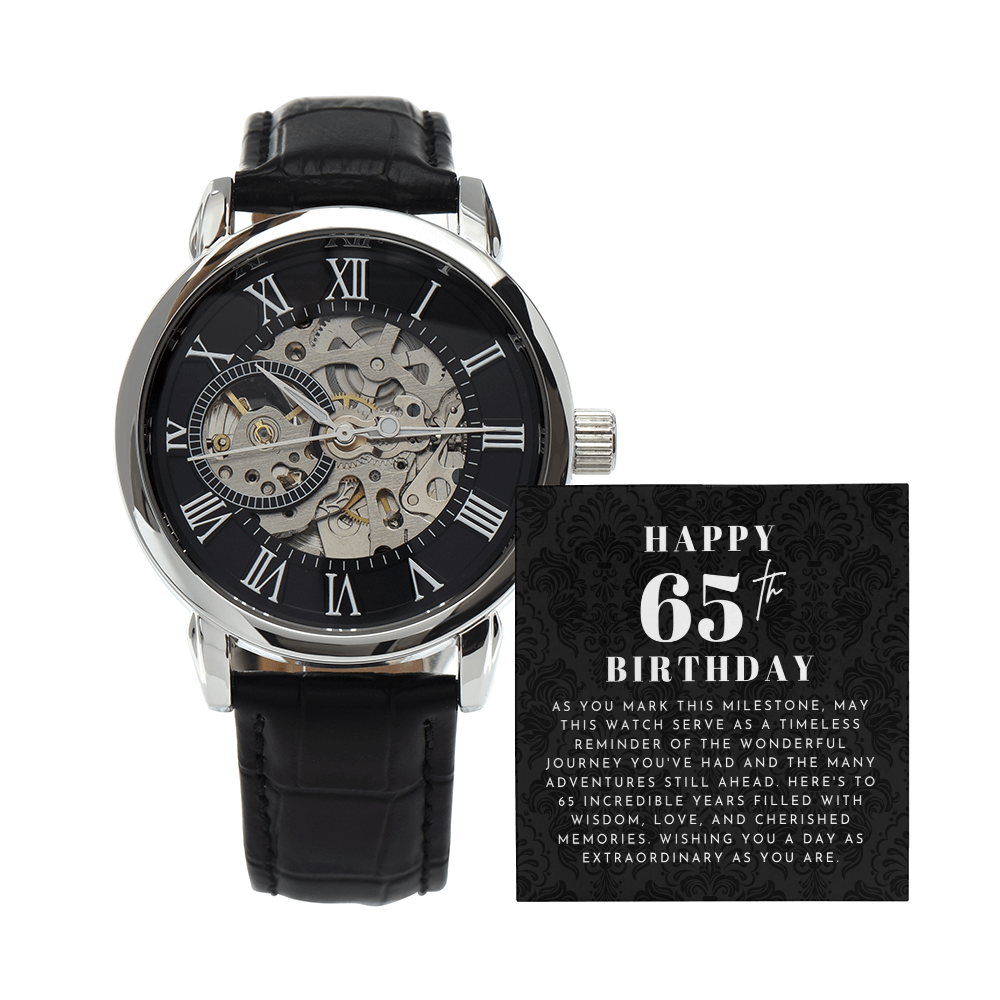 Happy 65th Birthday Gift Skeleton Watch