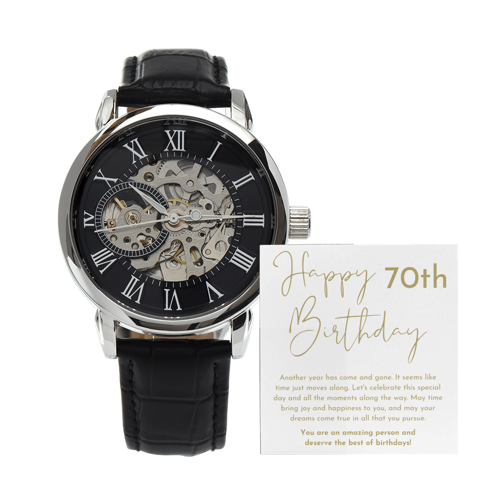 Happy 70th Birthday Gift Skeleton Watch