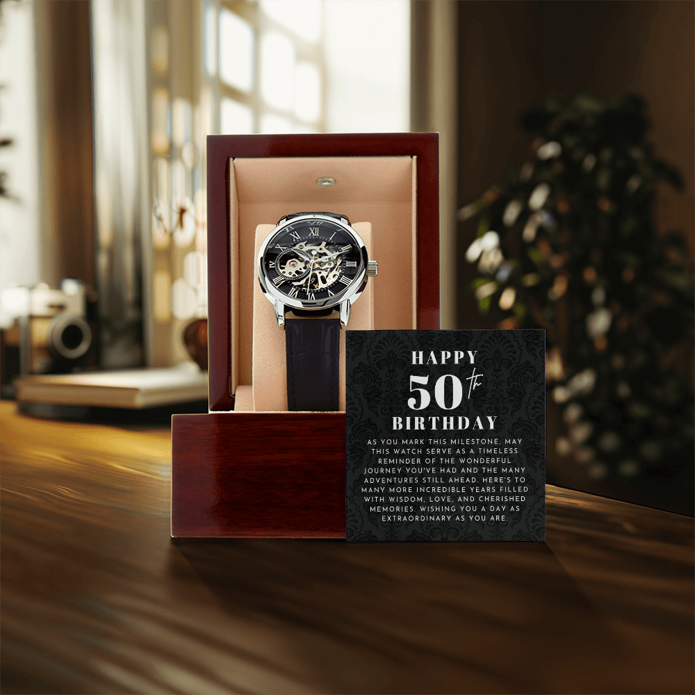 Happy 50th Birthday Skeleton Watch