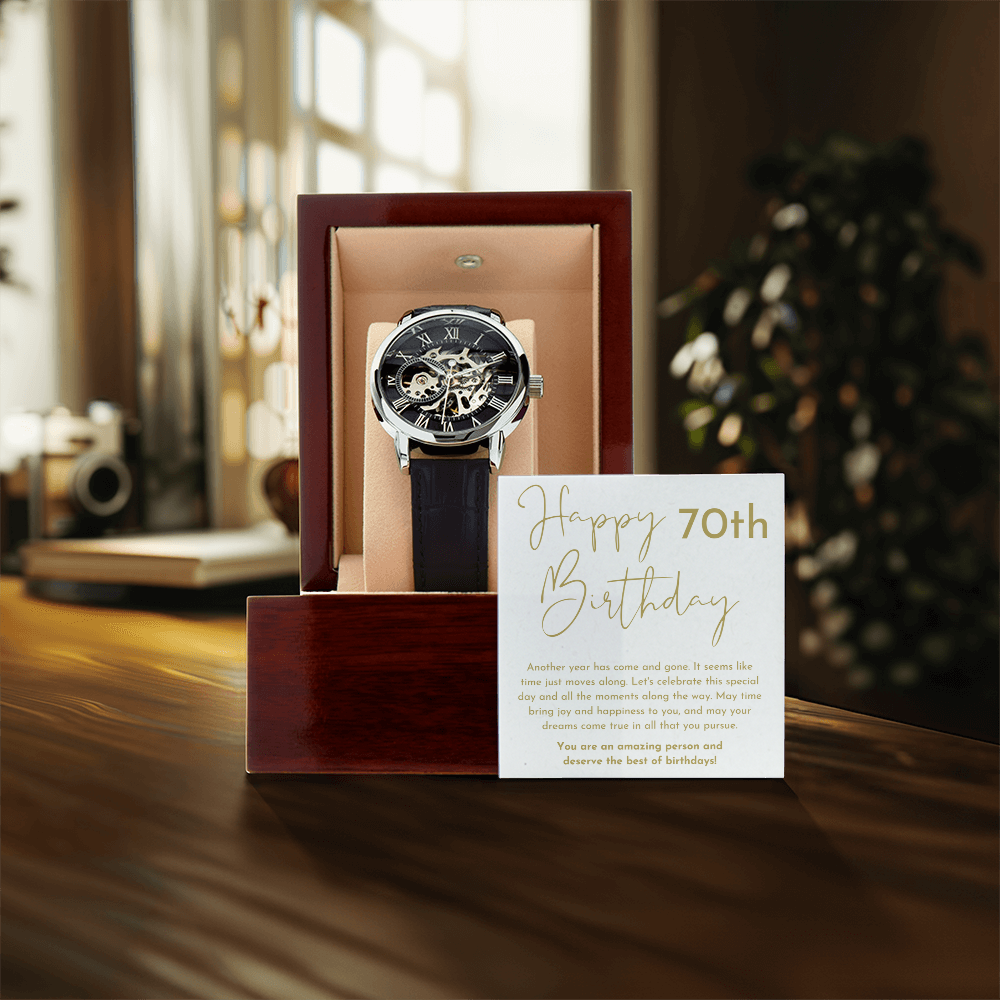 Happy 70th Birthday Gift Skeleton Watch