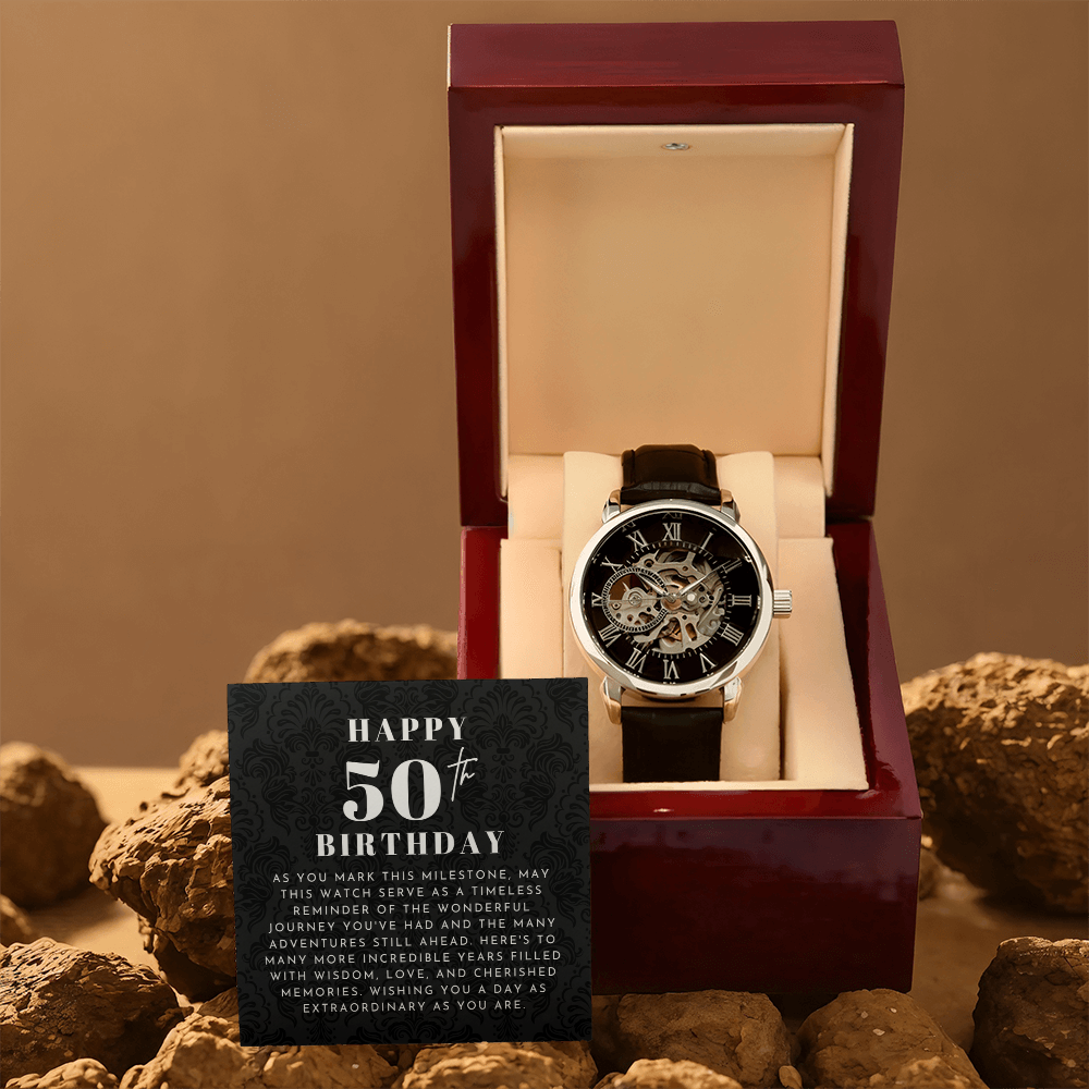 Happy 50th Birthday Skeleton Watch