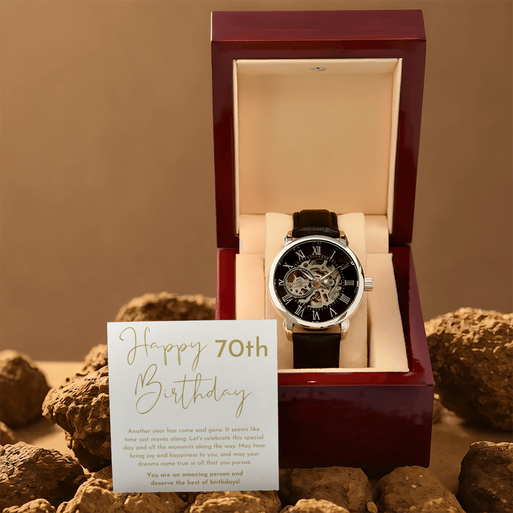 Happy 70th Birthday Gift Skeleton Watch