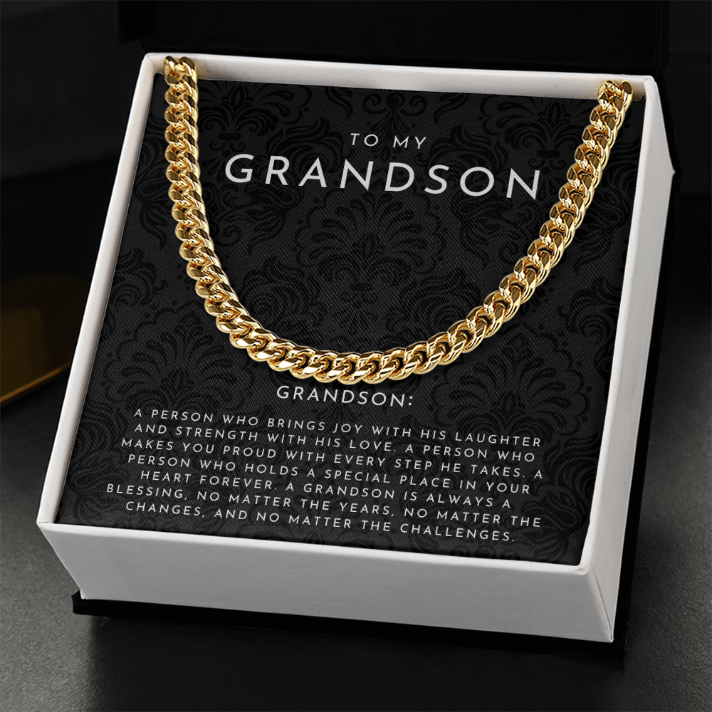 To My Grandson Definition Necklace