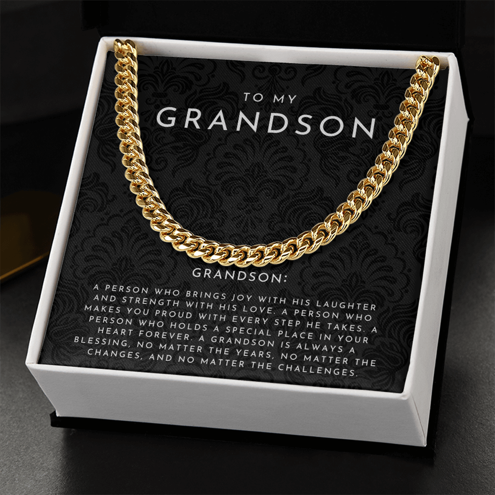 To My Grandson Definition Necklace
