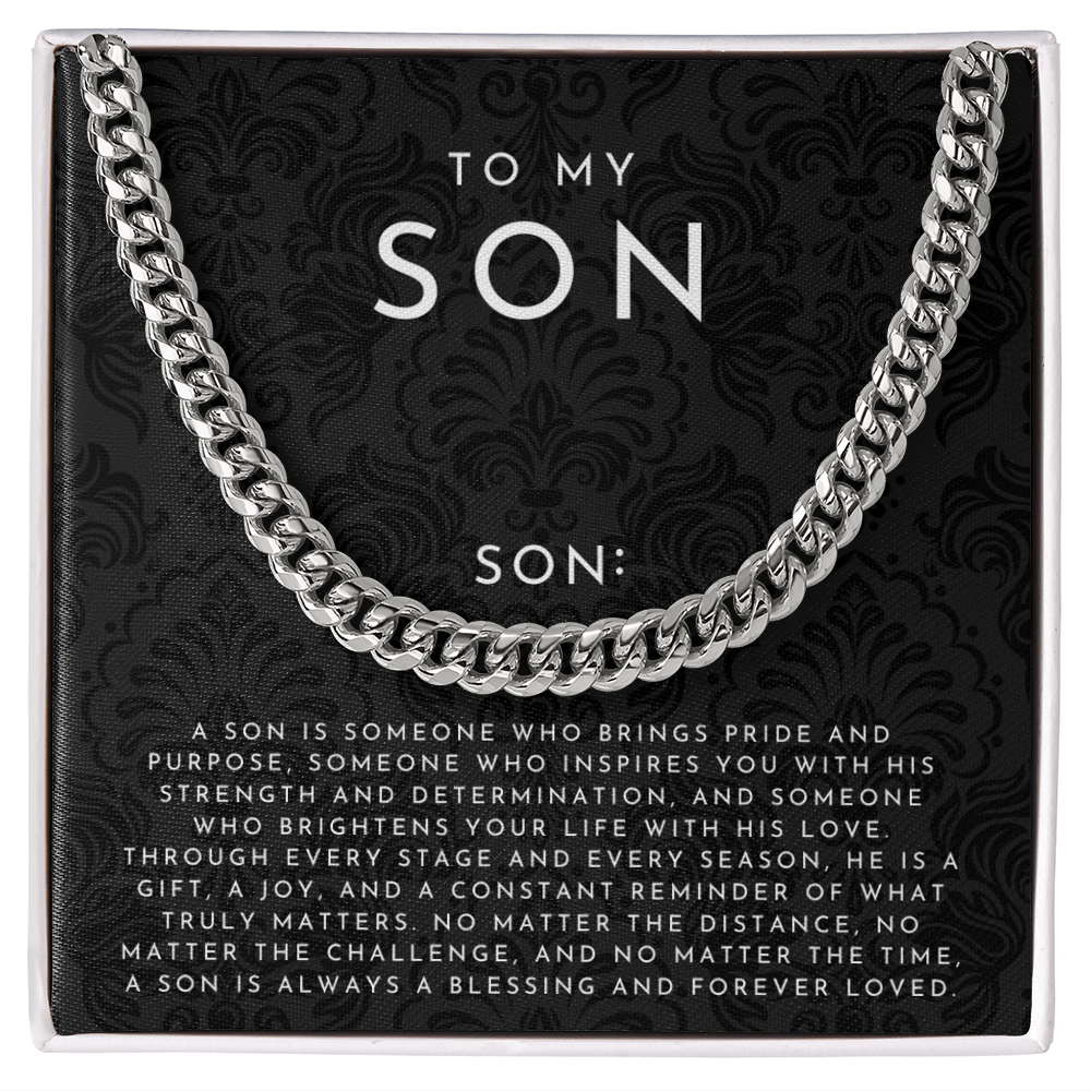 To My Son Definition Necklace