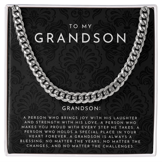 To My Grandson Definition Necklace