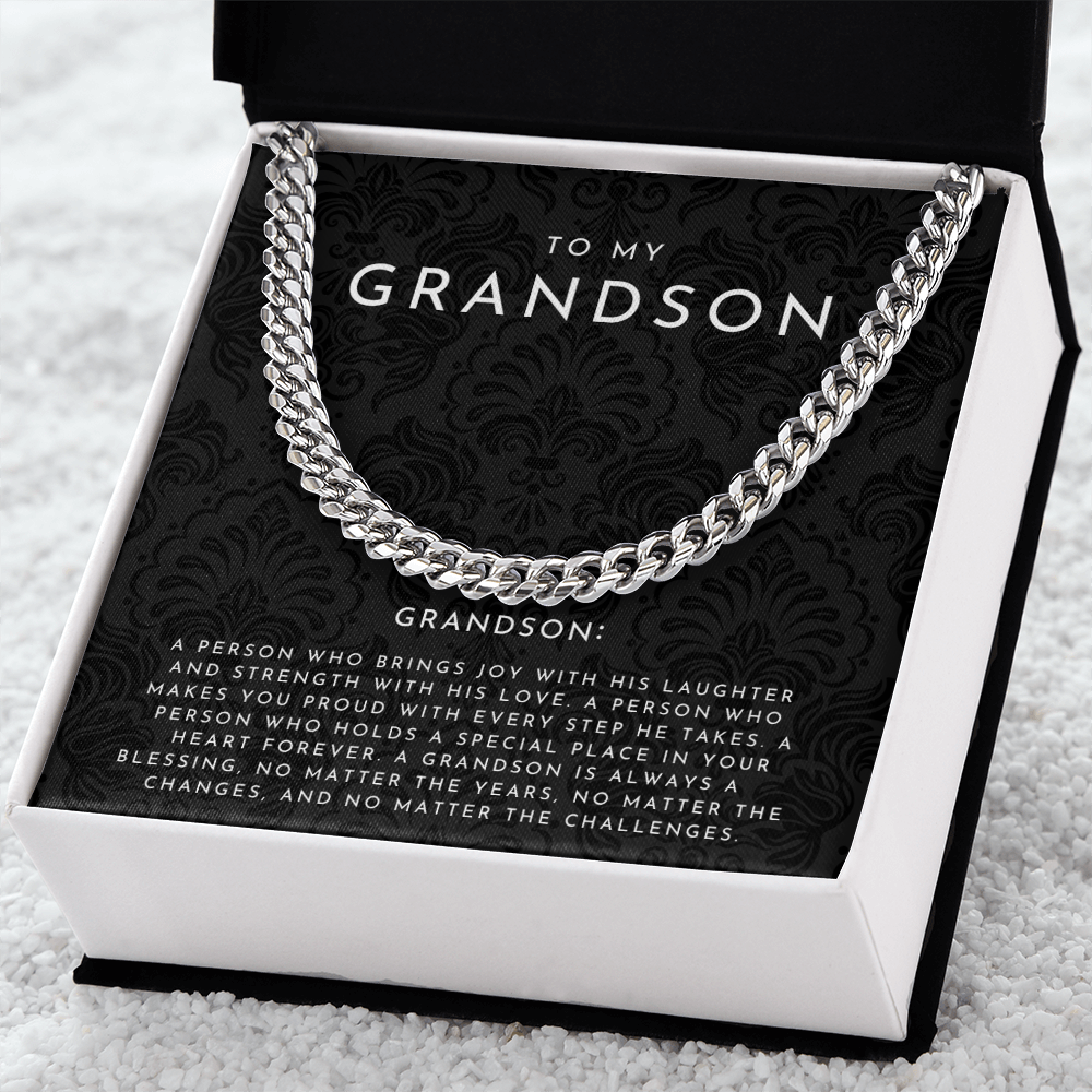 To My Grandson Definition Necklace
