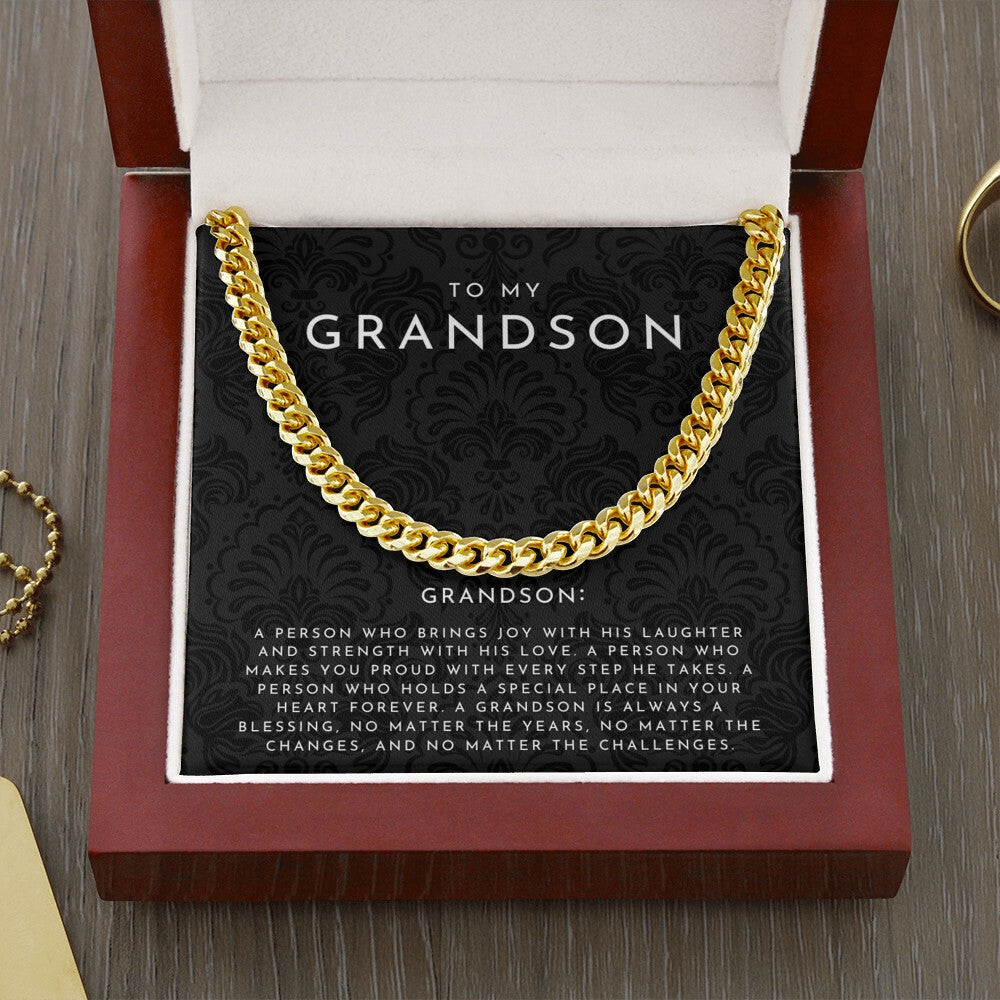 To My Grandson Definition Necklace
