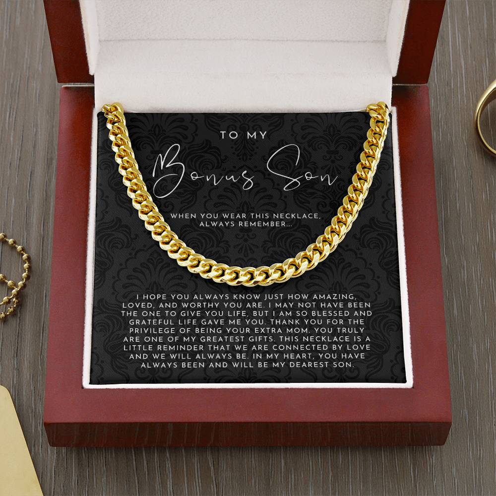 To My Bonus Son Necklace From Mom