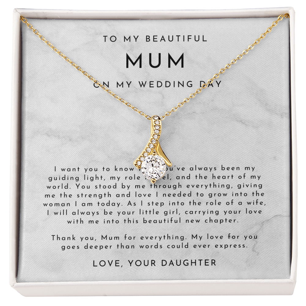 Mum Wedding Day Necklace, From Bride to Mum Gift