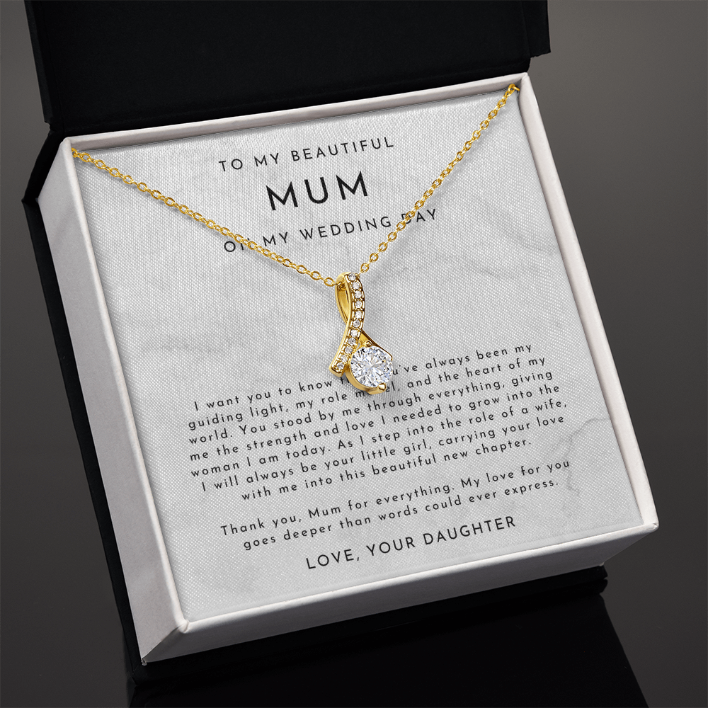 Mum Wedding Day Necklace, From Bride to Mum Gift