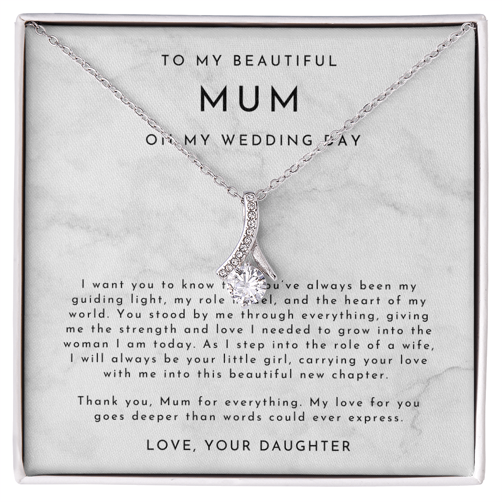 Mum Wedding Day Necklace, From Bride to Mum Gift