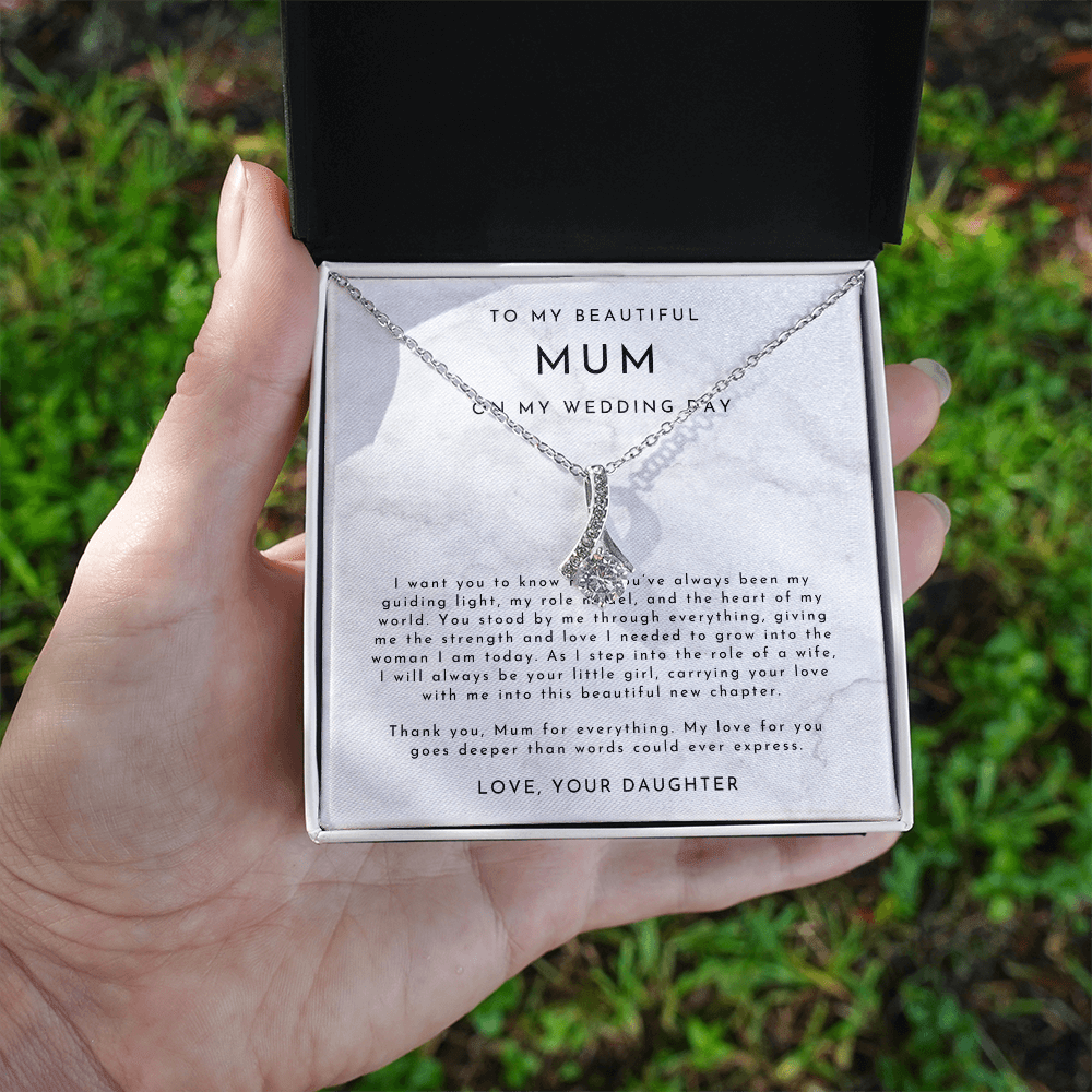 Mum Wedding Day Necklace, From Bride to Mum Gift