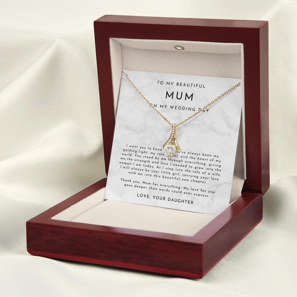 Mum Wedding Day Necklace, From Bride to Mum Gift