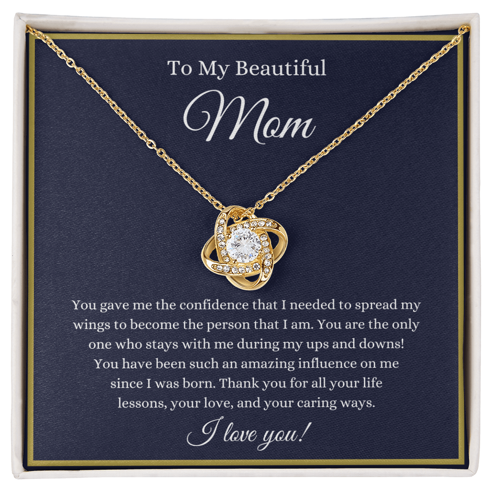 To My Beautiful Mom - Love Knot Necklace