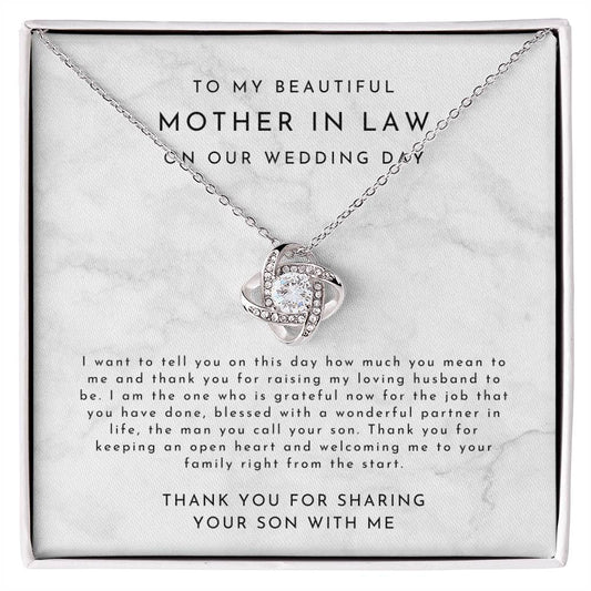 Mother In Law Gift (I Want To Tell You) Love Knot Necklace