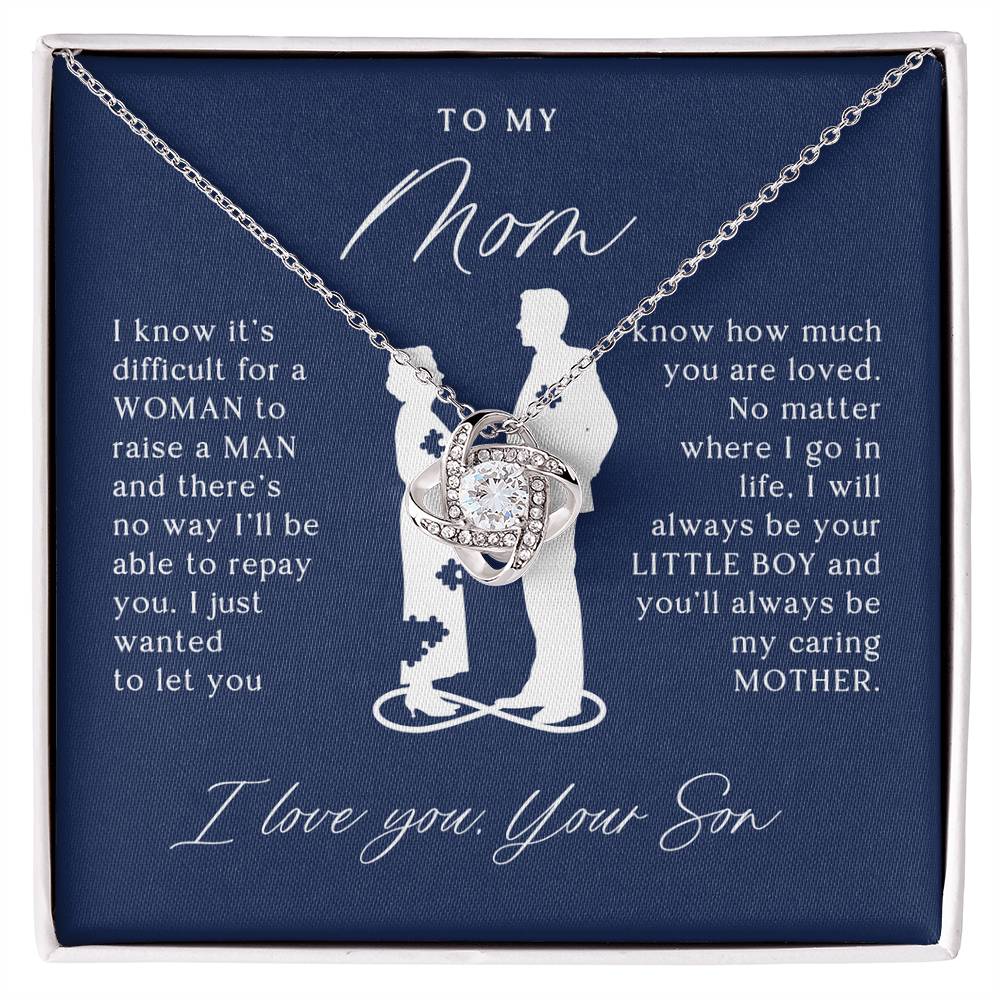 To My Mom Gift From Son - Love Knot Necklace