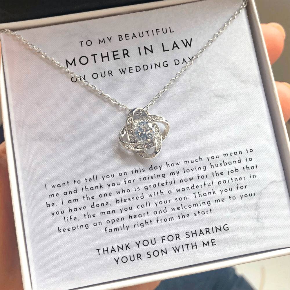 Mother In Law Gift (I Want To Tell You) Love Knot Necklace