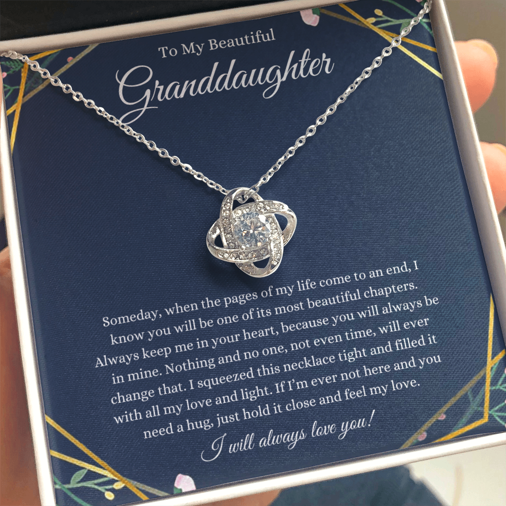 To My Granddaughter - Love Knot Necklace