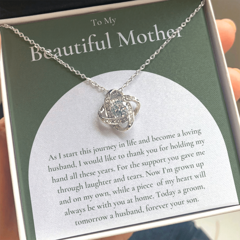 Mother Of The Groom Gift From Son - Love Knot Necklace