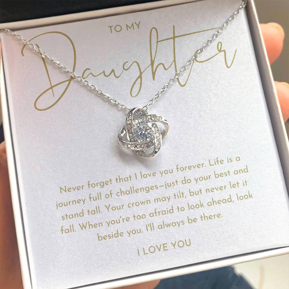 To My Daughter Gift - Love Knot Necklace
