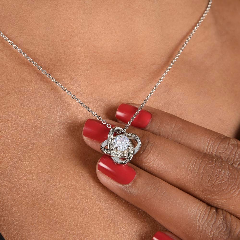 Mother In Law Gift (I Chose Your Son) Love Knot Necklace - Blue Lace Collection