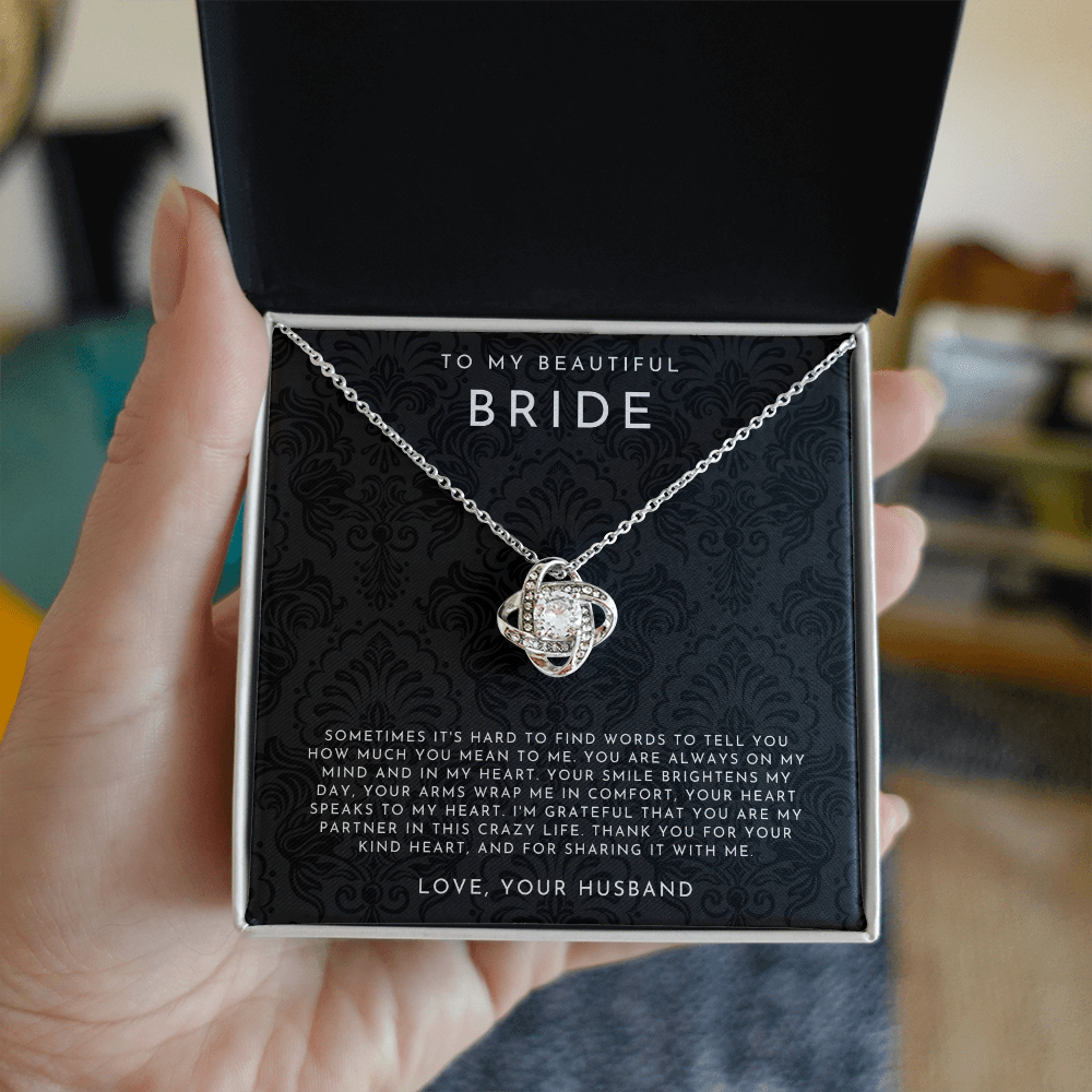 To My Bride Necklace - Love Knot Necklace