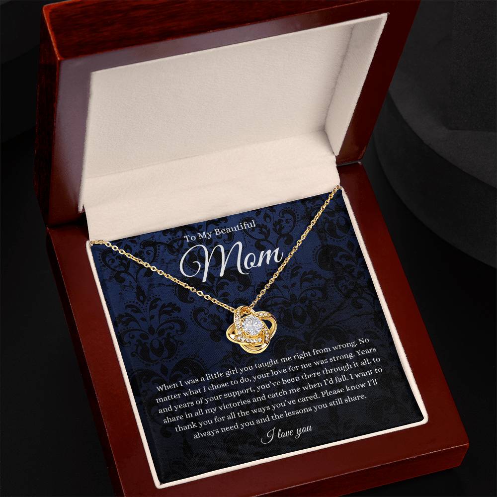 To My Beautiful Mom Necklace From Daughter
