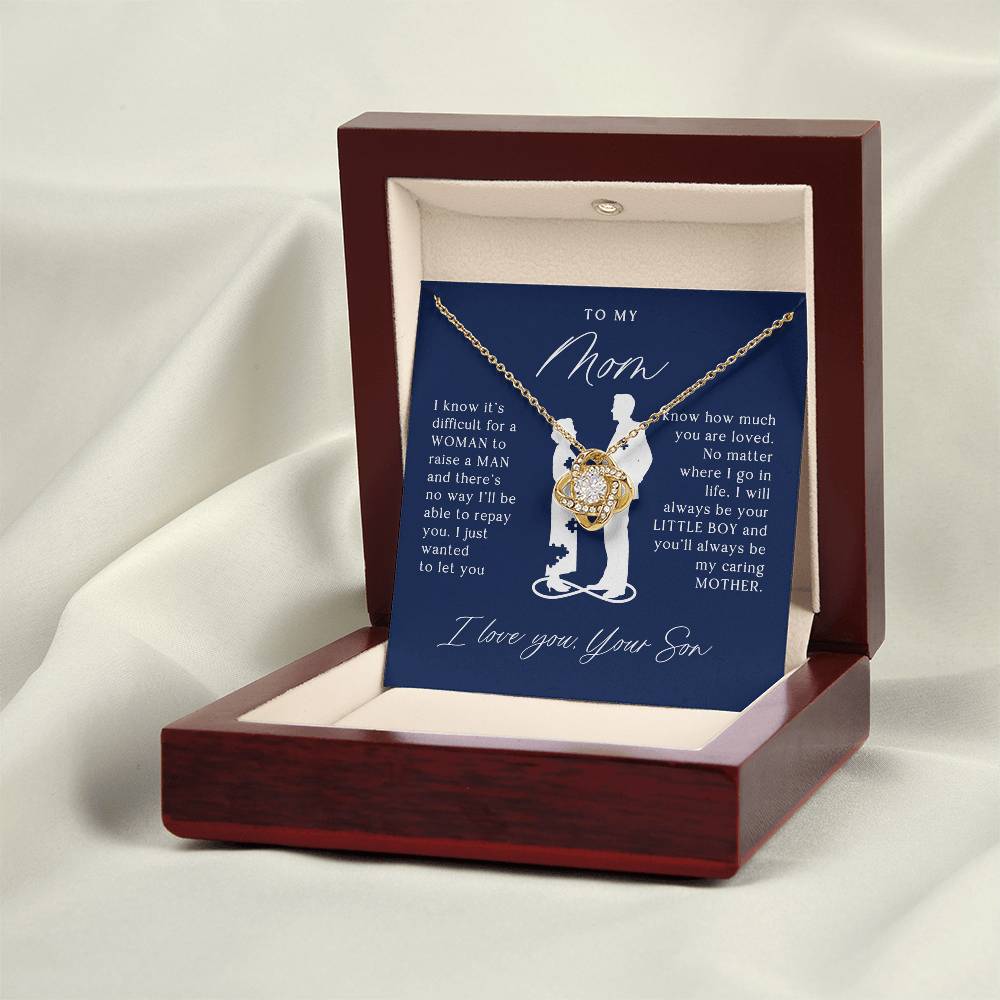 To My Mom Gift From Son - Love Knot Necklace