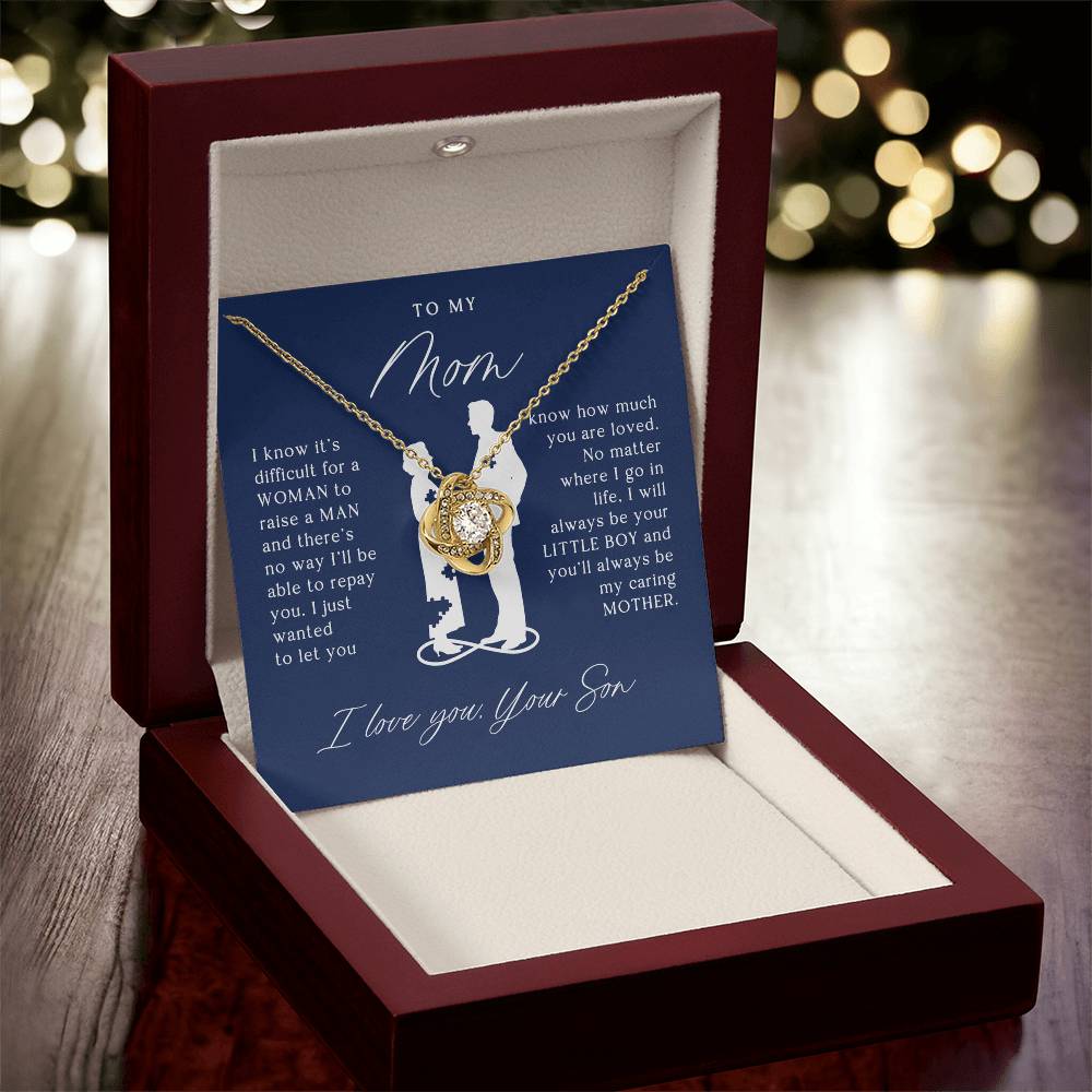 To My Mom Gift From Son - Love Knot Necklace