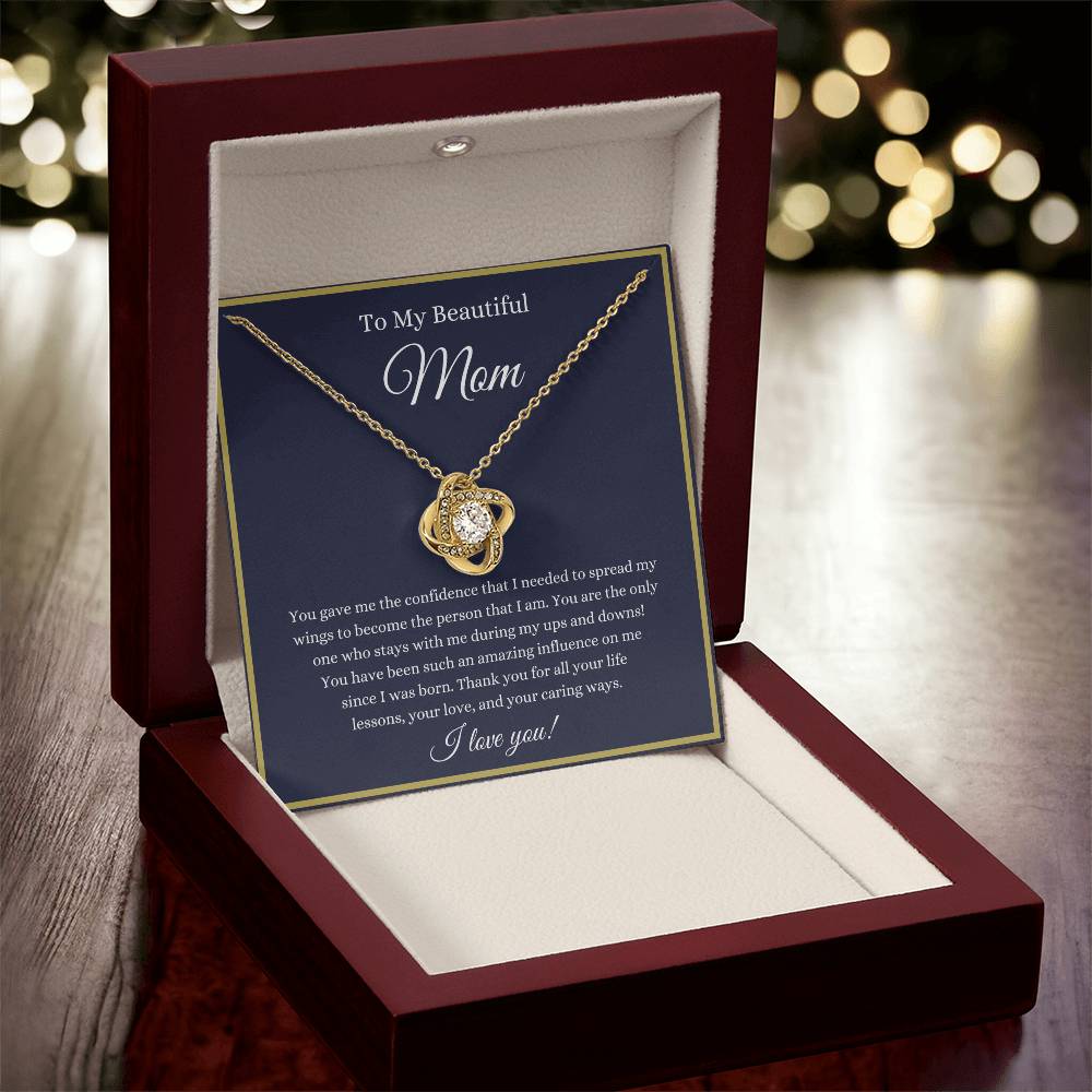 To My Beautiful Mom - Love Knot Necklace
