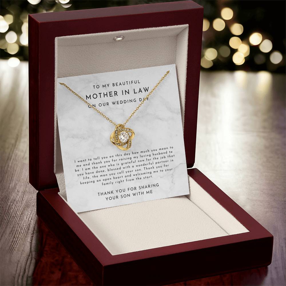 Mother In Law Gift (I Want To Tell You) Love Knot Necklace