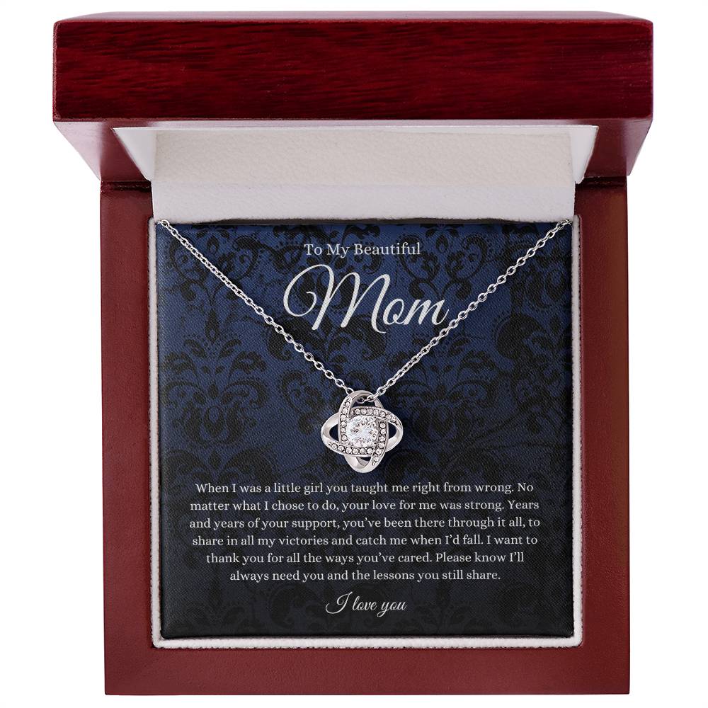 To My Beautiful Mom Necklace From Daughter