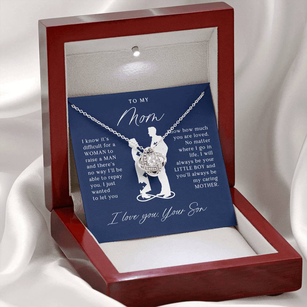To My Mom Gift From Son - Love Knot Necklace