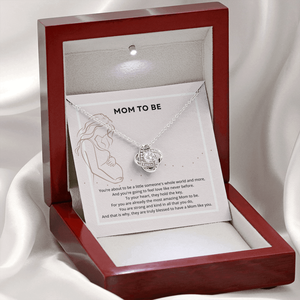 Mom To Be Love Knot Necklace