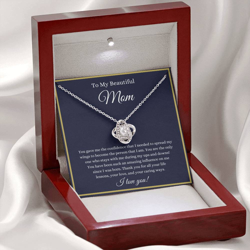 To My Beautiful Mom - Love Knot Necklace
