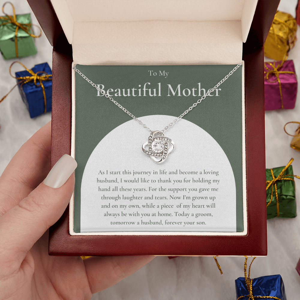 Mother Of The Groom Gift From Son - Love Knot Necklace
