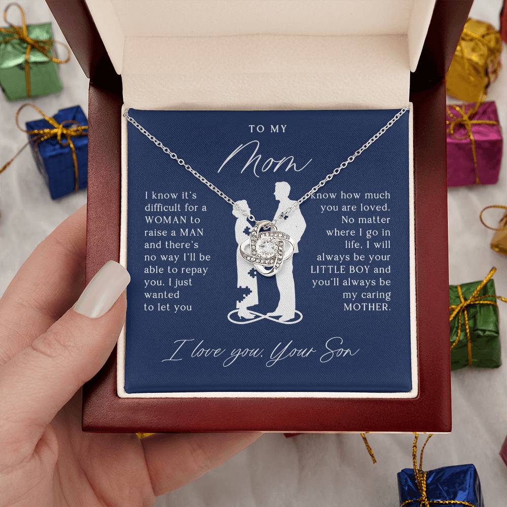 To My Mom Gift From Son - Love Knot Necklace
